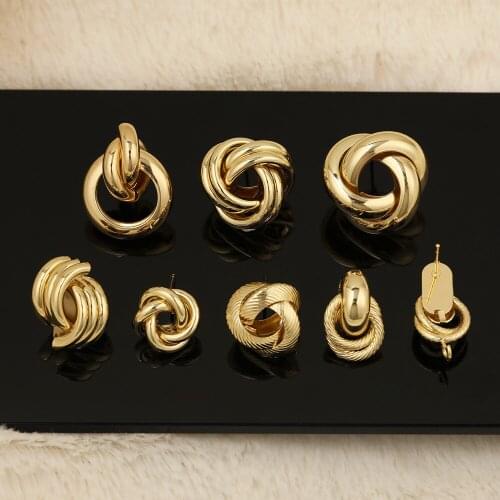 HAOSAW Choose 6Pcs Jewelry Accessories/Earrings Stud/DIY Part/Hand Made/Irregular Twisted Shapes/Jewelry Findings & Components