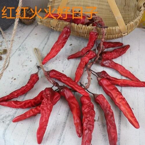 Pepper simulation red dry fake vegetables and fruits bed and breakfast farmhouse hotel garden decorations hanging string photogr