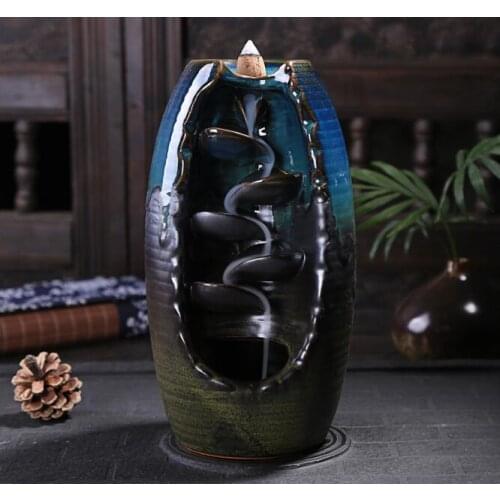 Ceramic Burner Fragrance Lotus Holder Censer Creative Aromatherapy Smoke Backflow Stick Incense Censer