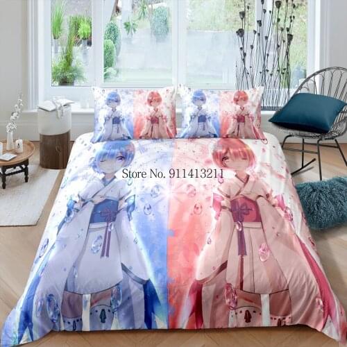 Anime Girls Kawaii Cartoon Duvet Cover Sets Comforter Bed Linen Bedding Set Twin Queen King Single Size Gift Home Decor Kids