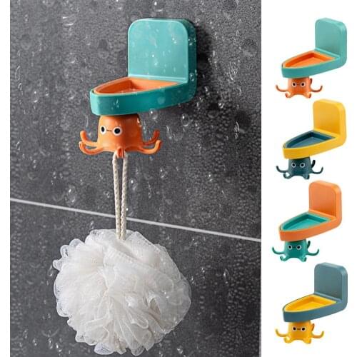 Creative 360-degree Rotatable Spoon Rest Holder Octopus-Shaped Spatula Storage Rack Wall Hanging Kitchen Storage Shelf