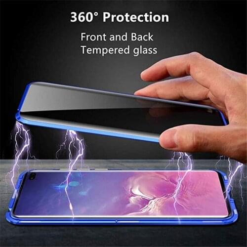 Magnetic Privacy Tempered Glass A50 Case For Samsung A70 Case Metal Glass Note 10 Plus Cover Coque For Galaxy Note 10 Plus Funda