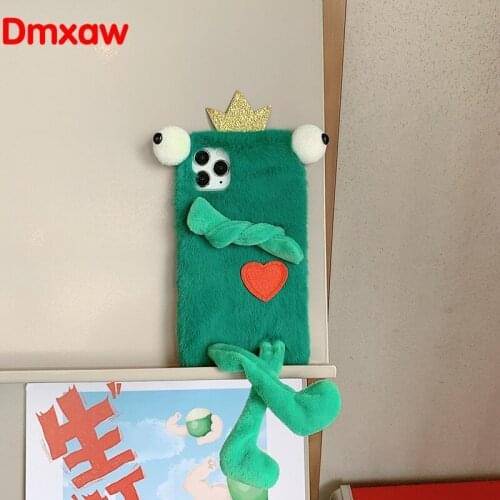 Fur Plush Cartoon funny cute frog Phone Case For Vivo Y20 Y9S V17 S1 Z1 Pro S5 Y19 U3 Nex 3 A S Y17 Y15 12 Y11 IQOO Neo Case