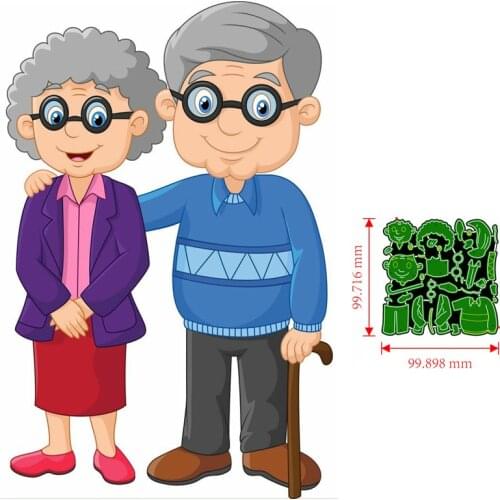 Metal Cutting Dies Grandpa and grandma DIY Scrapbooking Paper Cards Decorative Craft Embossing