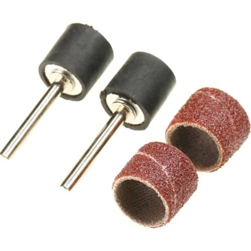 100pcs/lot Mounted Cylindrical Grinding Heads Abrasive Sanding Sleeves Sanding Rollers Set For Nail Drill Manicure Tools
