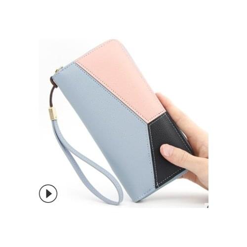 2019 new zipper long purse for ladies, handbag for ladies, mobile phone for ladies, wallet for schoolgirls, Korean edition