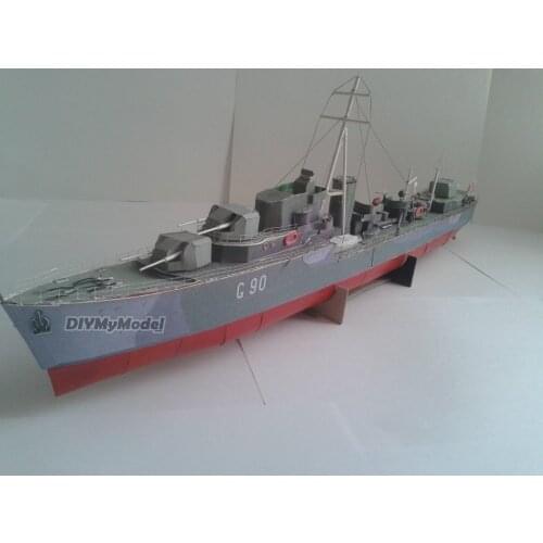 DIYMyModeI Polish destroyer OKAN DIY Handcraft Paper Model Kit HandmadeToy Puzzles Gift Movie prop