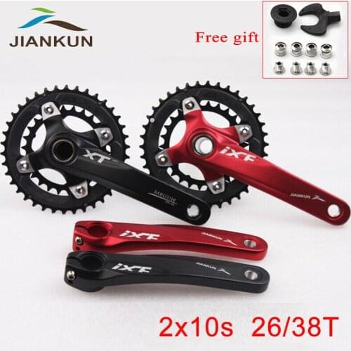 JIANKUN MTB Crankset 64/104BCD 26T 38T Bicycle Chainring Aluminum Alloy 170mm 2*10s Crank Double/Triple Road Bike Accessories