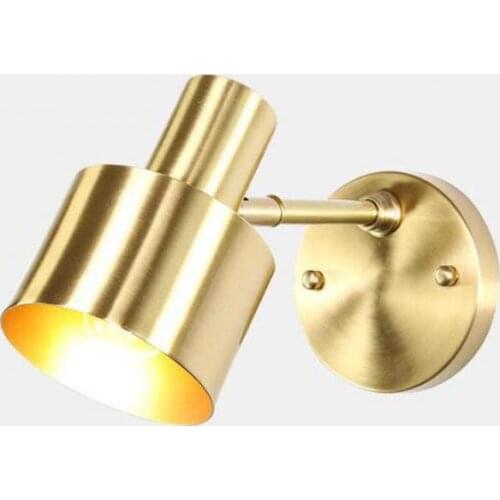 Nordic Golden Brass Wall Lamp Creative Living Room Bedside Bathroom Mirror Headlamp Clothing Store Bathroom Wall Lighting