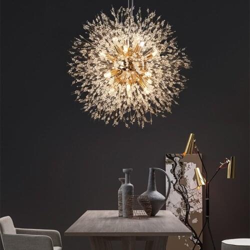 Modern dandelion crystal dining room living room ceiling chandelier study guest room decorative art lighting Chandelier