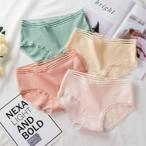 2020 Sexy Womens Japanese Panties for Women Underwear Ladies Briefs Thread Cotton Panties Female M-XL