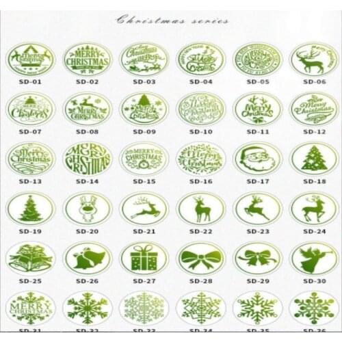 Wax Stamp Christmas Parttern Wax Seal Stamps Deer Tree Bell Stamp Metal Wood Handle for DIY Envelope Paper Card Tools
