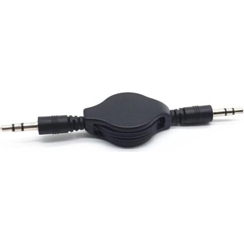 Retractable Aux Cable Stereo Audio Extension 3.5mm Input Cord Male To Male