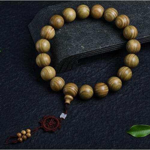 South American Green Sandalwood Bead Car Hanging Hand-Held Rearview Mirror Pendant