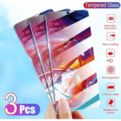 3Pcs Tempered Glass For Samsung Galaxy A50 A40 A30 A20 A20E A10 A60 A70 A80 Screen Protector For M10 M20 M30 M40 Protective Film