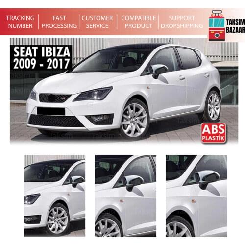 For Seat Ibiza 4 Bat Mirror Cover Piano Black 2009-2017 From Quality Product Full Harmony 1 Suit 2 Piece (right and Left)