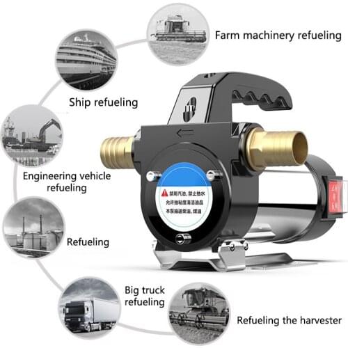 12/24/220V Electric Suction Pump Small Portable Large Flow Stainless Steel Diesel/kerosene Self-priming Suction Pump LK