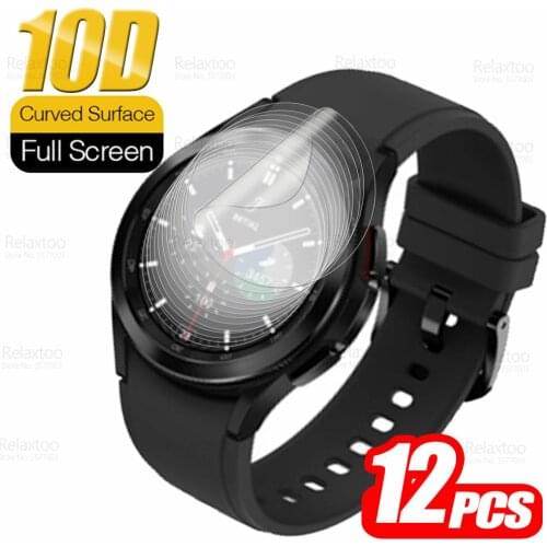 12pcs Full Curved Hydrogel Film For Samsung Watch 4 Classic 46mm 42mm Watch4 40mm 44mm Soft Protect Screen Protector Not Glass