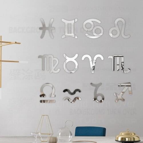 12pcs Mirror Wall Sticker Constellations Taurus Gemini Cancer Leo Virgo Libra Scorpio Sagittarius Capricorn Aquarius Pisces R209