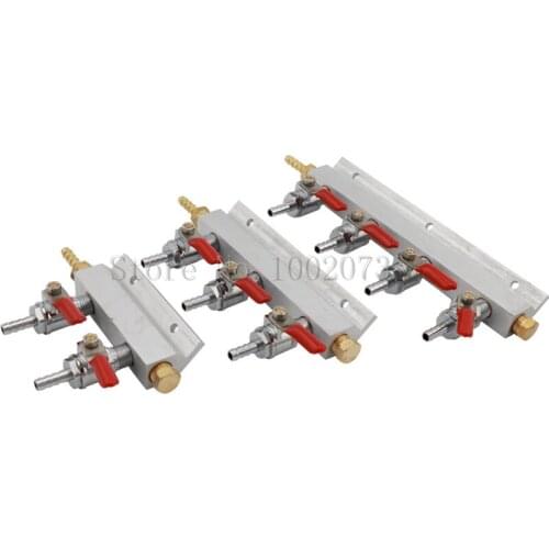 2/3/4 Way CO2 Air Gas Distribution Manifold Splitter Check Valves 1/4" Barb 7mm fittings Draft Beer Brew Kegerator Dispenser