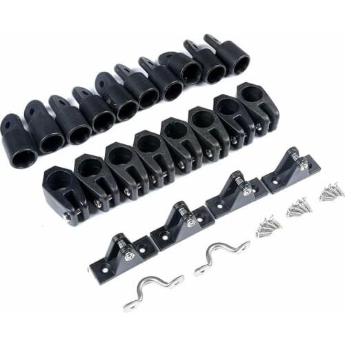 24pcs Nylon Boat Bimini Top Deck Hinge Jaw Slide Eye End Caps Fitting Hardware