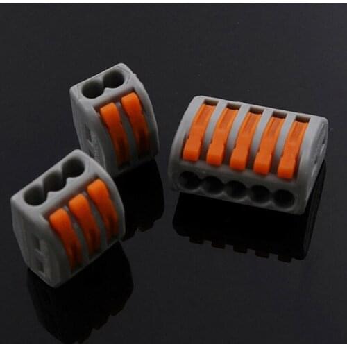 5Pcs 2/3/5 Way Spring Connector Universal Compact Conductor Splicing Wiring Connector Mini Fast Wire Cable Connectors