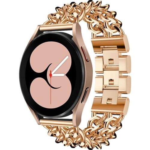 Stainless Steel Bracelet For Samsung Galaxy Watch 4/ 4Classic Cowboy Chain Strap For Galaxy Watch 3 45mm 41mm Active 2 44mm 40mm