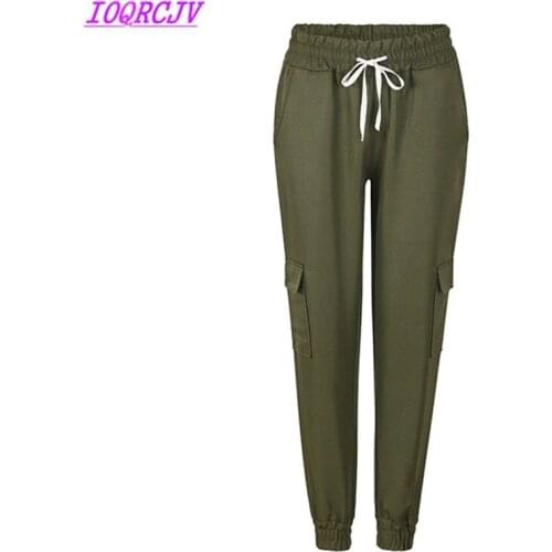 Cargo Pants Women spring Ankle-Length Pants Elastic waist women pants plus size casual pants Loose female Sweatpants IOQRCJVH316