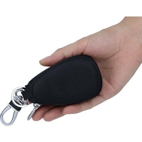 Genuine Leather Car Key Holder Unisex Keys Organizer Men Car Keys Wallet Pouch Bag Women Keychain Housekeeper Car Case Key Pouch