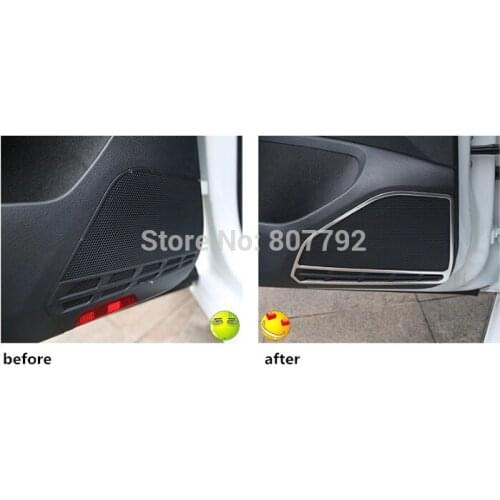 For Volkswagen for VW Golf 7 2014 stainless steel trim car door speaker trim car door tweeter decoration stickers