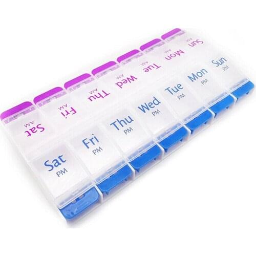 Travel Portable 14 Days Medicine Dispenser Case 2 Weeks Double-Row Medicine Boxes Personal Health Care Pill Storage Supplies