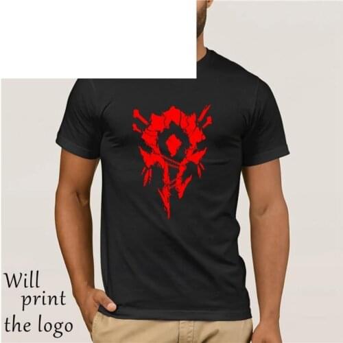 World of Warcraft Horde Bones Crest Mens Gamer Pocket Tee Shirt Cotton Tee Shirt Present Tops Summer Tees Cotton O Neck T-Shirt