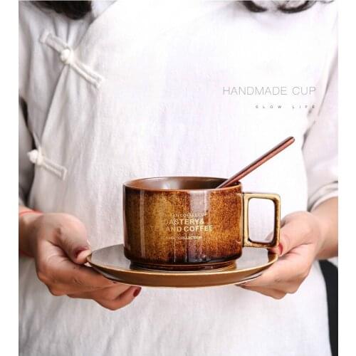 Italian Concentrated Afternoon Tea Cup European and American Small Coffee Cup with Sauce Spoon Set Household Coffee Ceramics