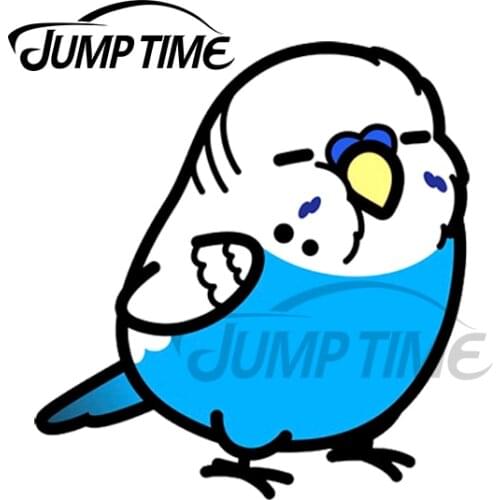 JumpTime 13 x 9.9cm For Chubby English Blue Budgie Funny Car Stickers Waterproof Windshield Bumper Laptop Auto Decals Sticker