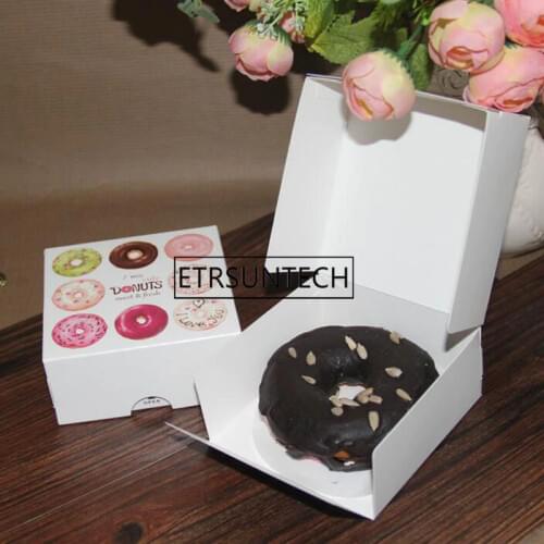Kraft Paper Donut Box Cardboard Paper Doughnut Packaging Box Craft Gift Pastry Packing Box