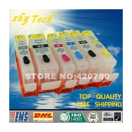 6 color Refillable Ink Cartridge For PGI525 CLI526 ,For Canon MG6150 MG6250 MG8150 MG8250 IP4850 IP4950 IX6550 ,with ARC chips