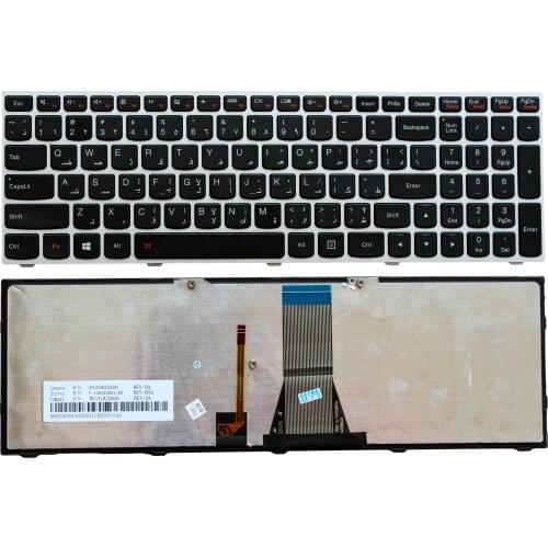 New Arabic/Hebrew Backlit Laptop Keyboard with Silver Frame for Lenovo G50-70 AT G50-45 G50-30 80 Z51 N50 B50 B51 300-15