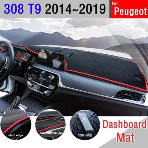 Car dashboard Avoid light pad Instrument platform desk cover Mat Carpets For Peugeot 308 T9 2014~2019 308 308sw 308GTI
