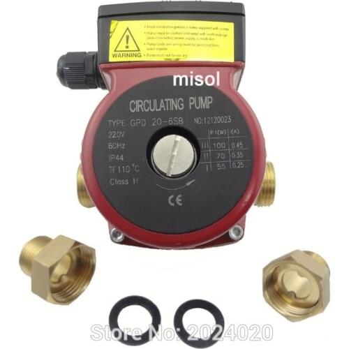 1 unit of 220v Brass circulation pump 3 speed, solar thermal pump for solar water heater or for hot water heating system