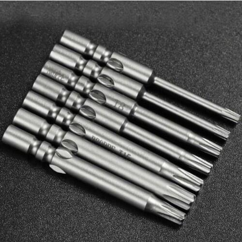 10Pcs 40mm length 4mm Round Shank 800 Electric Magnetic Star Torx Screwdriver Bits Hand Tool Home Repair Tools T1-T15