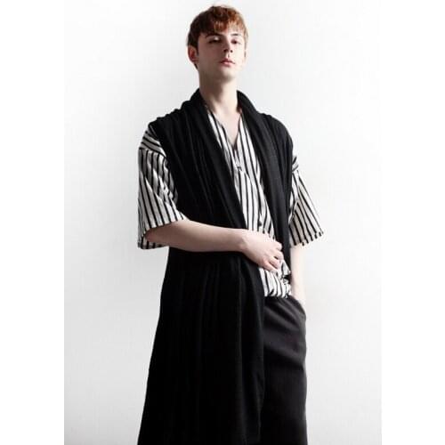 Fashion mens loose waistcoat Korean personalized performance dress long mens shawl waistcoat