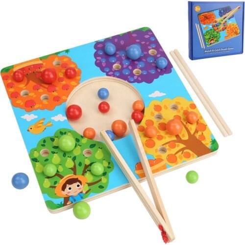 Montessori Educational Wooden Toys for Baby Toys Montessori Toys for kids 1 2 3 4 years Clip bead Table Games Toys for Girls Boy