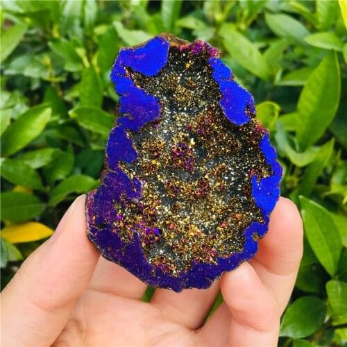 Natural crystal Agate Geode Slice Drusy Druse Quartz Electroplated Cluster Crystal Points