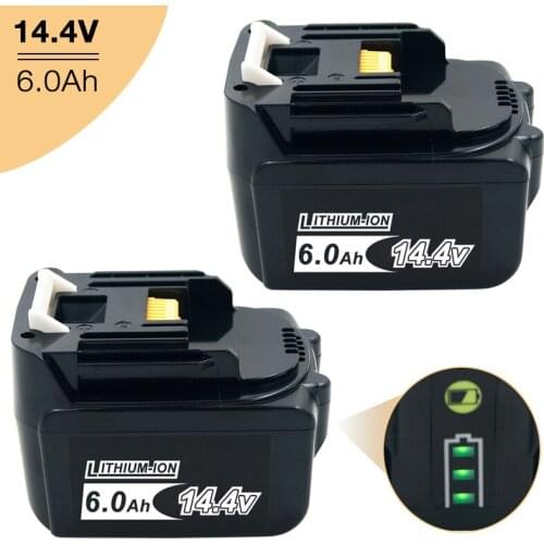 BL1440 6000mAh Li-ion 14.4V Rechargeable Replacement Battery for Makita BL1430 BL1415 BL1460 TD132D TD131D BDF343 DF445D BML145