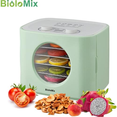 BioloMix Food Dehydrator Machine 5 Metal Trays Adjustable Timer Temperature Control Dryer for Fruit,Vegetables Beef Jerky