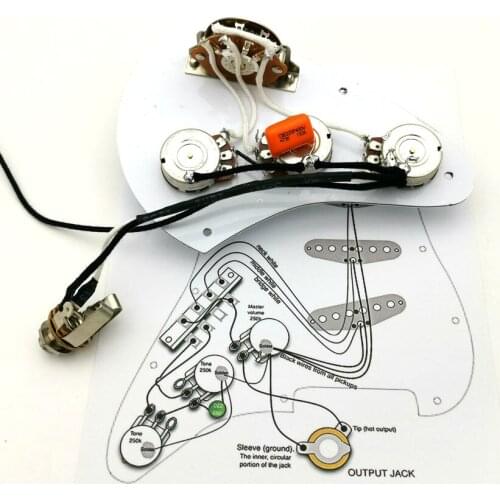 Suitable for ST Guitar Pickups Wiring Harness Guitar 250K Copper shaft potentiometer Guitar Pickups