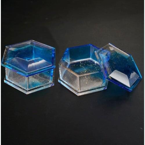 DIY Hexagon Storage Box Mold Crystal Epoxy Plum-shaped Silicone Mould A0KD