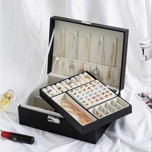 Jewelry Box Double-layer Jewelry Storage Box Multifunctional Jewelry Storage Leather Jewelry Organizer Jewelry Holder
