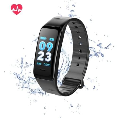 C1S Smart Bracelet Color Screen Blood Pressure Waterproof Fitness Tracker Heart Rate Monitor Smart Band for Android IOS