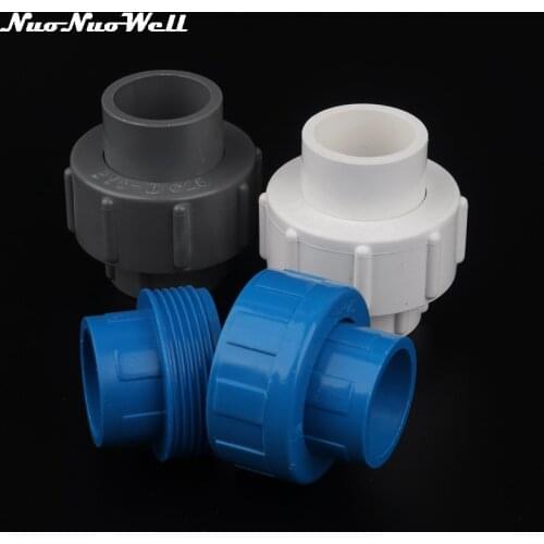 1pc 25mm PVC Union Connector 3/4" Water Pipe Straight Connector PVC Pipe Adapter Detachable Joints For Garden Irrigation Union
